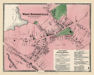 West Brookfield Village, Massachusetts 1870 Old Map Reprint - Worcester Co. Atlas 53