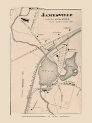 Jamesville, Massachusetts 1870 Old Map Reprint - Worcester Co. Atlas 66b