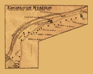 Edgington Station, Cross Creek, West Virginia 1871 Old Town Map Custom Print - Brooke Co.