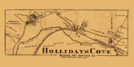 Hollidays Cove, Butler, West Virginia 1871 Old Town Map Custom Print - Hancock Co.
