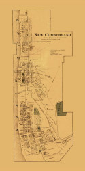 New Cumberland, Clay, West Virginia 1871 Old Town Map Custom Print - Hancock Co.