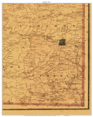Liberty, West Virginia 1871 Old Town Map Custom Print - Marshall Co.