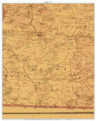 Meade, West Virginia 1871 Old Town Map Custom Print - Marshall Co.