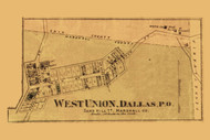 West Union and Dallas, Sand Hill, West Virginia 1871 Old Town Map Custom Print - Marshall Co.