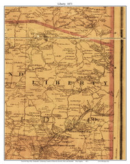 Liberty, West Virginia 1871 Old Town Map Custom Print - Ohio Co.