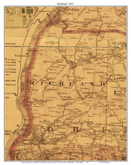 Richland, West Virginia 1871 Old Town Map Custom Print - Ohio Co.