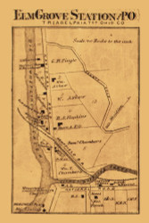 Elm Grove, Triadelphia, West Virginia 1871 Old Town Map Custom Print - Ohio Co.