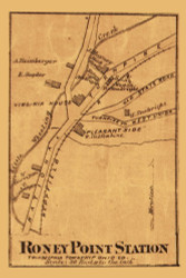 Roney Point Station, Triadelphia, West Virginia 1871 Old Town Map Custom Print - Ohio Co.
