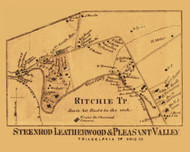 Steenrod, Leatherwood & Pleasant Valley, Triadelphia, West Virginia 1871 Old Town Map Custom Print - Ohio Co.