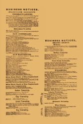 Hancock, Brooke, Etc, Business Directories, West Virginia 1871 Old Town Map Custom Print - Northern Panhandle