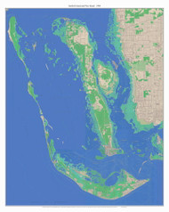 Sanibel Island and Pine Island 1988 (Custom Colors) - Custom USGS Old Topo Map - Florida