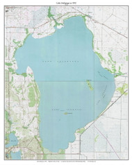 Lake Istokpoga 1952 - Custom USGS Old Topo Map - Florida
