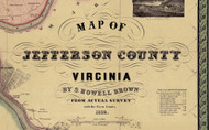 Title of Source Map - Jefferson County, West Virginia 1852 Old Town Map Custom Print - Jefferson Co. - NOT FOR SALE