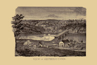 Shepherdstown View, West Virginia 1852 Old Town Map Custom Print - Jefferson Co.