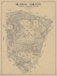 Blanco County Texas 1916 - Old Map Reprint