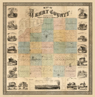 Henry County, Illinois 1859 - Old Map Reprint