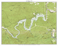 Lake Rabun 1957 - Custom USGS Old Topo Map - Georgia Lakes