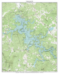 Nottely Lake 1966 - Custom USGS Old Topo Map - Georgia Lakes