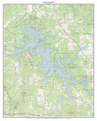 Nottely Lake 1988 - Custom USGS Old Topo Map - Georgia Lakes