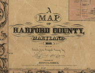 Title of Source Map - Harford County, Maryland 1858 Old Town Map Custom Print - Harford Co. - NOT FOR SALE