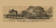 Wallis Residence with View of Rocks of Deer Creek, Maryland 1858 Old Town Map Custom Print - Harford Co.
