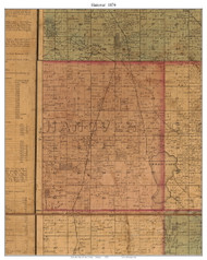 Hanover, Indiana 1874 Old Town Map Custom Print - Lake Co.