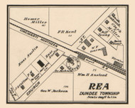 Rea Village, Dundee, Michigan 1901 Old Town Map Custom Print - Monroe Co.