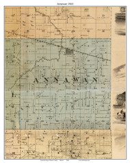 Annawan Illinois 1901 - Old Town Map Custom Print - Henry Co.