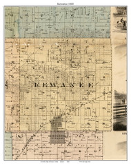 Kewanee Illinois 1860 - Old Town Map Custom Print - Henry Co.