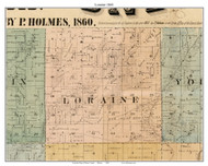 Loraine Illinois 1860 - Old Town Map Custom Print - Henry Co.