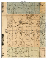 Lynn Illinois 1860 - Old Town Map Custom Print - Henry Co.