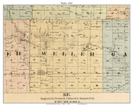 Weller Illinois 1860 - Old Town Map Custom Print - Henry Co.