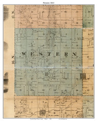 Western Illinois 1860 - Old Town Map Custom Print - Henry Co.