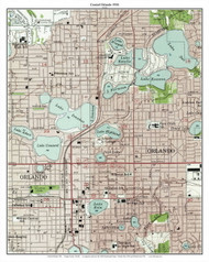 Central Orlando 1956 - Custom USGS Old Topo Map - Florida