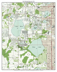 Lake Mann and Clear Lake 1956 - Custom USGS Old Topo Map - Florida