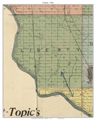 Liberty, Oklahoma 1900 Old Town Map Custom Print - Cleveland Co.