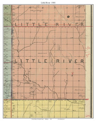 Little River, Oklahoma 1900 Old Town Map Custom Print - Cleveland Co.