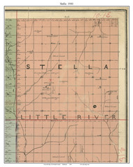 Stella, Oklahoma 1900 Old Town Map Custom Print - Cleveland Co.