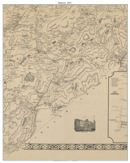 Monroe, New York 1851 Old Town Map Custom Print - Orange Co.