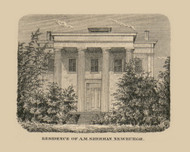 A.M. Sherman Residence, Newburgh, New York 1851 Old Town Map Custom Print - Orange Co.