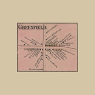 Greenfield Village, Lackawannock Township, Pennsylvania 1860 Old Town Map Custom Print - Mercer Co.
