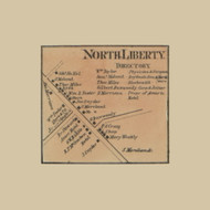 North Liberty Village, Liberty Township, Pennsylvania 1860 Old Town Map Custom Print - Mercer Co.