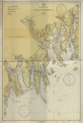 Nash Island to Schoodic Island 1931 - Old Map Nautical Chart AC Harbors 5 305 - Maine