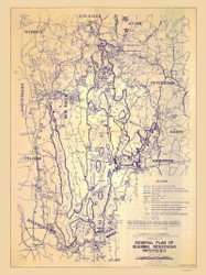 Quabbin Reservoir 1965 - Old Map Reprint - Massachusetts Lakes Specials