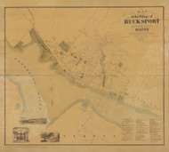 Bucksport 1875 Sanford & Leggett - Old Map Reprint - Maine Cities Other