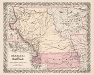 Nebraska and Kansas - Colton, 1855 - Midwest - USA Regional 7