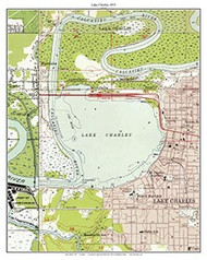 Lake Charles 7x7 1955 - Custom USGS Old Topo Map - Louisiana