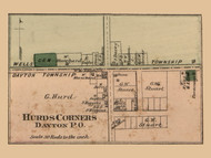 Hurds Corner, Dayton, Michigan 1875 Old Town Map Custom Print - Tuscola Co