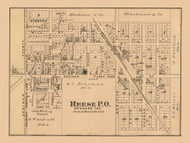 Reese Village, Denmark, Michigan 1875 Old Town Map Custom Print - Tuscola Co