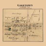 Gagetown Village, Elmwood, Michigan 1875 Old Town Map Custom Print - Tuscola Co